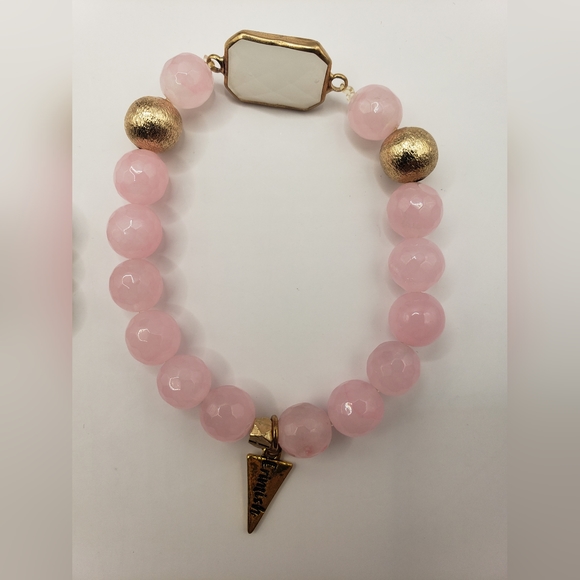 Erimish Set of 3 Hues of Pink Glass Beaded Stretchy Bracelets - Picture 8 of 11